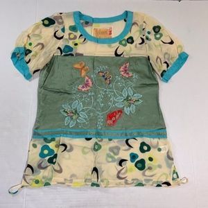 Johnny Was Rayon Colorful Blouse Top S